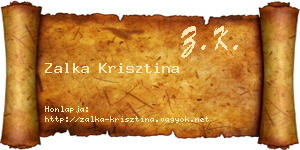 Zalka Krisztina névjegykártya